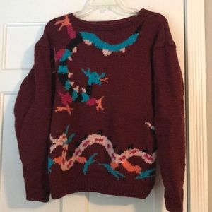 Hand knit vintage dragon sweater